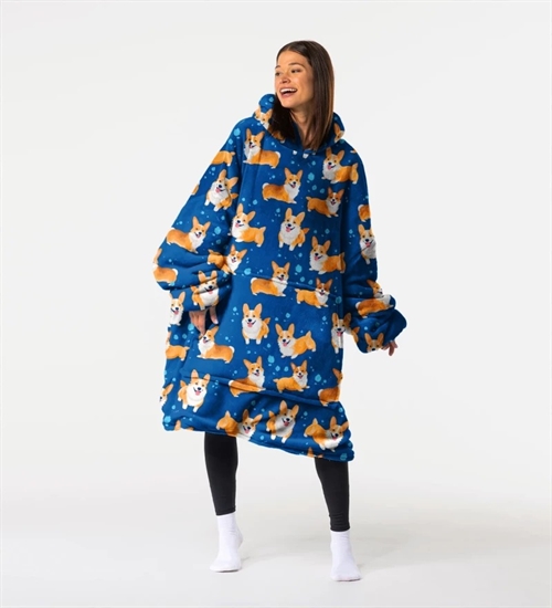 Huggie - Happy Corgi - Giant Blanket Hoodie